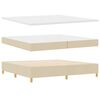 vidaXL Lit &agrave; ressorts avec matelas Cr&egrave;me 200 x 200 cm tissu