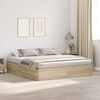 vidaXL Cadre de lit avec rangement Ch&ecirc;ne Sonoma 200 x 200 cm