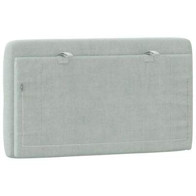 vidaXL Coussin de tête de lit gris clair 80 cm velours