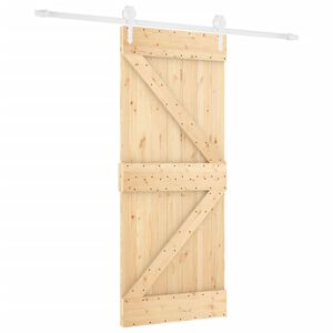 vidaXL Porte coulissante et kit de quincaillerie 80x210 cm pin massif