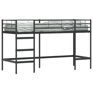 vidaXL Lit mezzanine pour enfants Uni Noir 75 x 190 cm Acier