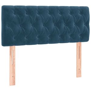 vidaXL T&ecirc;te de lit Bleu fonc&eacute; 100x7x78/88 cm Velours