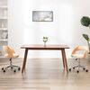 vidaXL Chaise pivotante de bureau Cr&egrave;me Bois courb&eacute; et similicuir