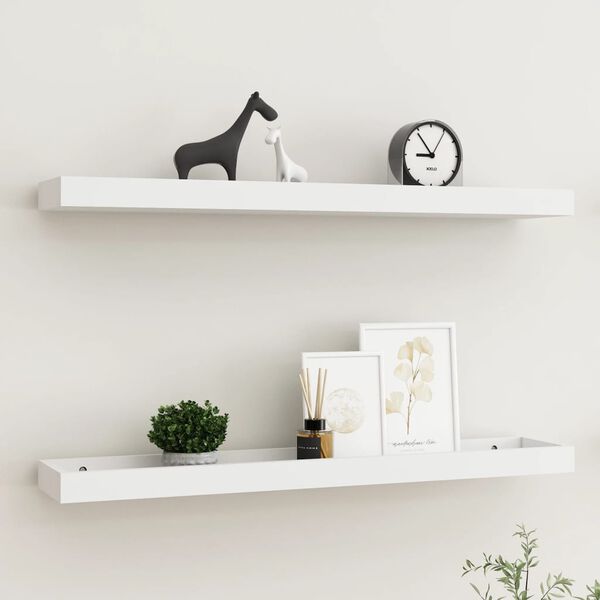vidaXL &Eacute;tag&egrave;res murales Loggia 2 pcs Blanc 80x15x4 cm MDF