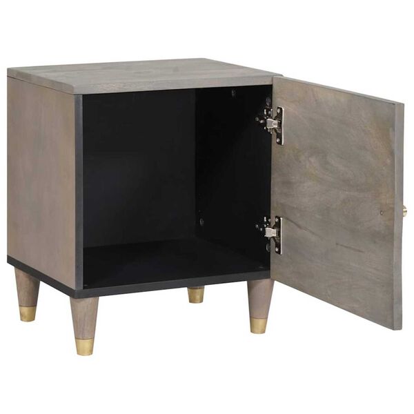 vidaXL Cabinet de chevet avec porte Gris 40 x 33 x 46 cm