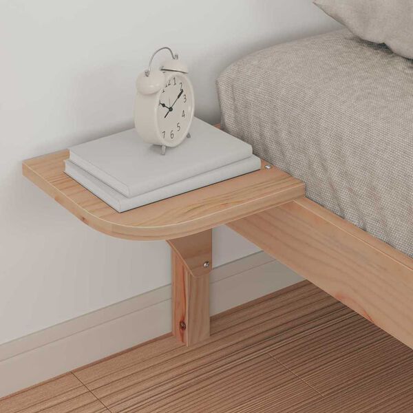 vidaXL Cadre de lit avec tables de chevet Naturel 100 x 220 cm