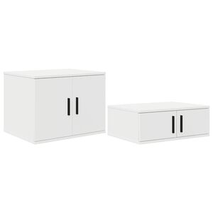 vidaXL Armoire de rangement 2 pc Blanc 127 x 41 x 40 cm