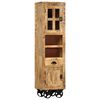 vidaXL Buffet sur roues 38x30x143 cm Bois de manguier solide brut
