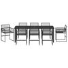 vidaXL Ensemble de salle &agrave; manger pour jardin 9 pcs Noir
