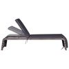 vidaXL Chaise longue avec table R&eacute;sine tress&eacute;e Gris