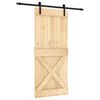 vidaXL Porte coulissante Naturel et noir 90 x 210 cm
