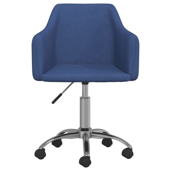 vidaXL Chaise pivotante de salle &agrave; manger Bleu Tissu