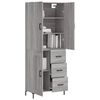 vidaXL Buffet haut Sonoma gris 69,5x34x180 cm Bois d'ing&eacute;nierie