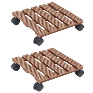 vidaXL Chariots &agrave; plantes 2 pcs Marron 30x30x7,5 cm WPC