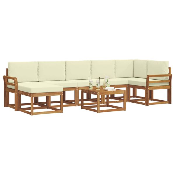 vidaXL Ensemble de canap&eacute;s d'ext&eacute;rieur 8 pcs Naturel et Cr&egrave;me