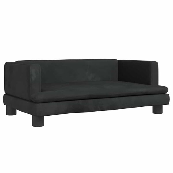 vidaXL Lit pour chien noir 80x45x30 cm velours