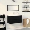 vidaXL Ensemble de mobilier de salle de bain 3 pcs Ch&ecirc;ne noir