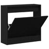 vidaXL Cabinet &agrave; chaussures avec &eacute;tag&egrave;re Ch&ecirc;ne noir 60 x 21 x 57 cm