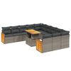 vidaXL Salon de jardin 11 pcs avec coussins gris r&eacute;sine tress&eacute;e