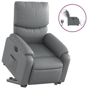 vidaXL Fauteuil inclinable &eacute;lectrique gris similicuir
