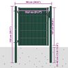 vidaXL Portail de cl&ocirc;ture en PVC et acier 100x100 cm vert