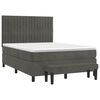 vidaXL Sommier &agrave; lattes de lit et matelas Gris fonc&eacute; 140x190cm Velours