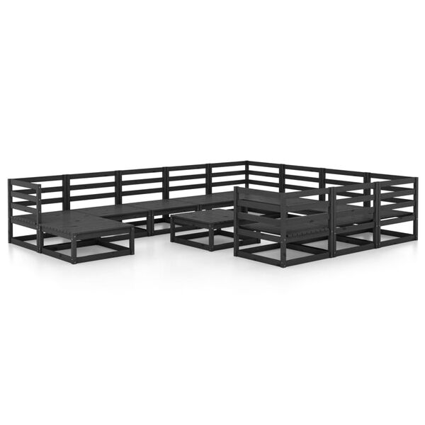 vidaXL Salon de jardin 12 pcs bois de pin massif