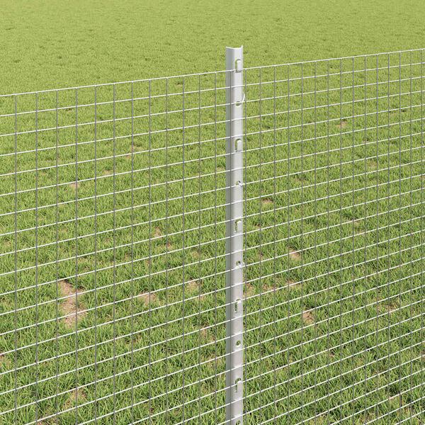 vidaXL Cl&ocirc;ture avec poteau Argent&eacute; 1 x 100 m Acier