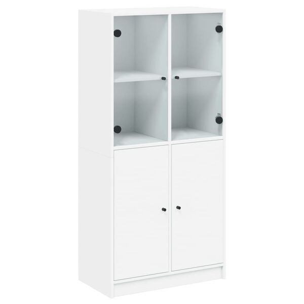 vidaXL Buffet haut avec portes blanc 68x37x142 cm bois d'ing&eacute;nierie
