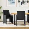 vidaXL Chaises de Salle &agrave; Manger avec Roues 2 pcs Noir 58 x 65 x 94 cm