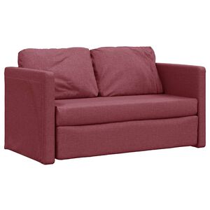 vidaXL Canap&eacute;-lit 2 en 1 rouge bordeaux 112x174x55 cm tissu
