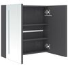 vidaXL Armoire de salle de bain &agrave; miroir LED Gris brillant 62x14x60 cm