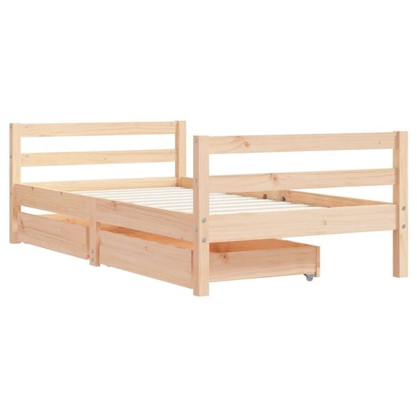 vidaXL Cadre de lit pour enfant et tiroirs 80x160cm bois de pin massif