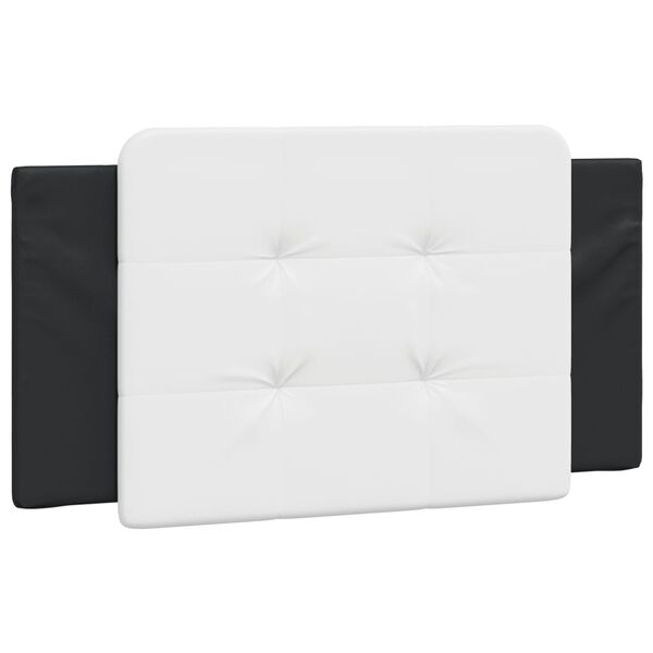 vidaXL Coussin de t&ecirc;te de lit Zadar noir et blanc 100 cm similicuir