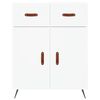 vidaXL Buffet haut Blanc 69,5x34x180 cm Bois d'ing&eacute;nierie
