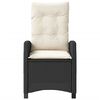 vidaXL Chaises inclinables de jardin lot de 2 et coussins noir rotin