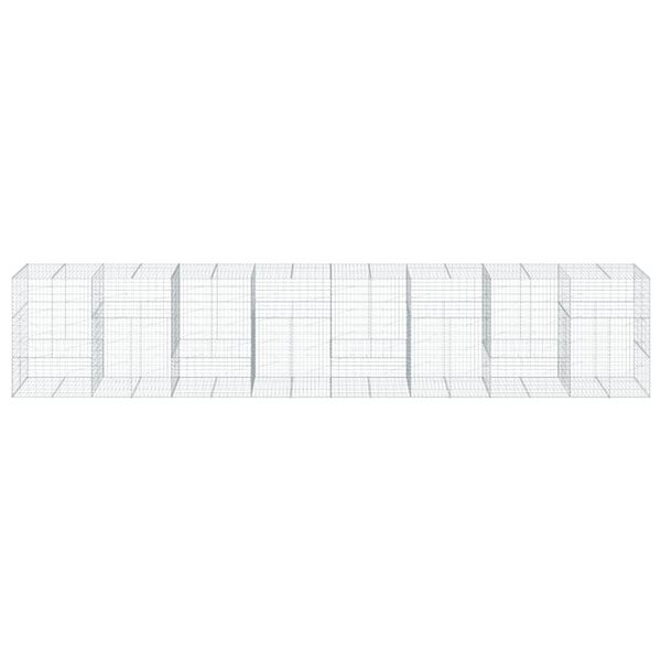 vidaXL Panier gabion avec couvercle 800x100x150 cm fer galvanisé