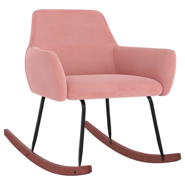 vidaXL Chaise &agrave; bascule Rose Velours