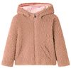 Veste &agrave; capuche pour enfants fausse fourrure cognac clair 92