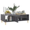 vidaXL Table basse gris brillant 103,5x60x35 cm bois d'ingénierie