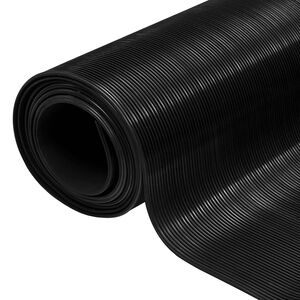 vidaXL Tapis de sol Noir 1 x 5 m Caoutchouc