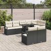 vidaXL Ensemble de canap&eacute; de jardin 9 pcs Noir et Cr&egrave;me polyrotin