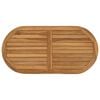 vidaXL Plateau de table ovale Bois de teck massif Naturel