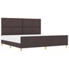vidaXL Cadre de lit avec t&ecirc;te de lit Marron fonc&eacute; 200 x 200 cm tissu