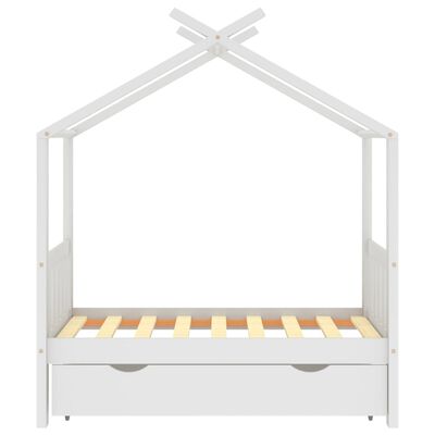 vidaXL Cadre de lit enfant avec tiroir blanc pin massif 70x140 cm