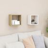 vidaXL &Eacute;tag&egrave;res cube murales 2 pcs Blanc et ch&ecirc;ne sonoma 26x15x26 cm