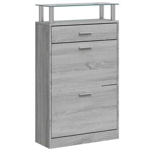 vidaXL Armoire &agrave; chaussures Sonoma gris 63x24x104 cm Bois d'ing&eacute;nierie