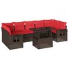 vidaXL Ensemble de canap&eacute; de jardin 8 pcs avec coussins marron