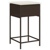 vidaXL Ensemble de bar de jardin avec coussins 7 pcs marron poly rotin