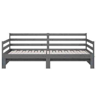 vidaXL Lit coulissant sans matelas gris 2x(90x190) cm